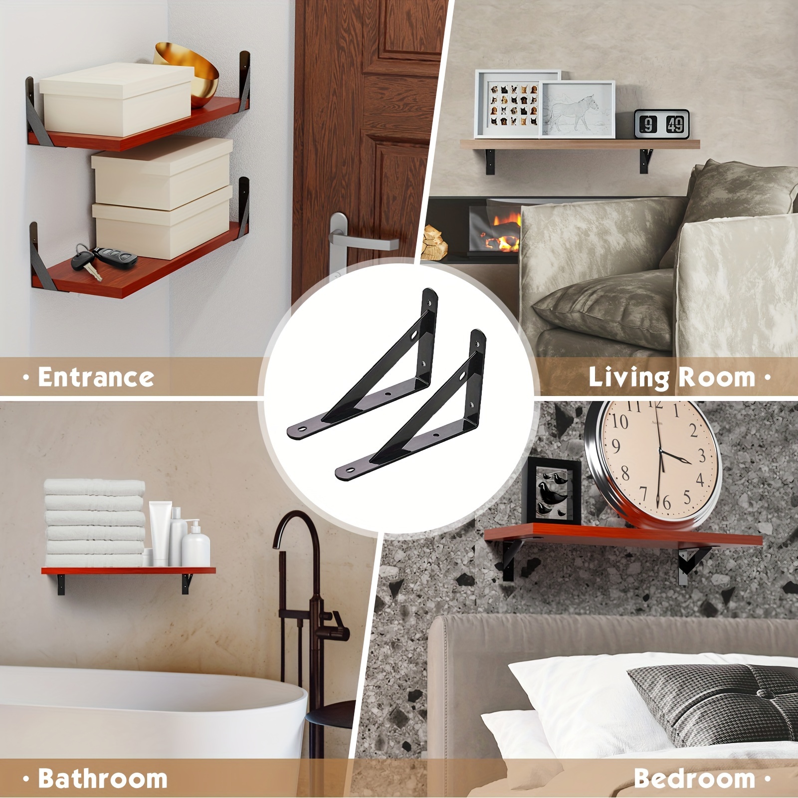 8pcs 6 inch shelf brackets 150x90mm heavy duty wall l brackets with 90 degree triangle mounting screws included 6 inch details 0