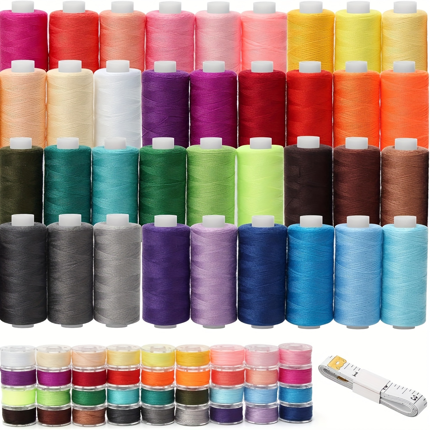 

72-piece Sewing Thread Kit With 400 Yards Each, Pre-wound Spools In Storage Box - 36 Vibrant Colors For Hand & Machine Stitching, Diy Projects, Emergency Repairs & Travel