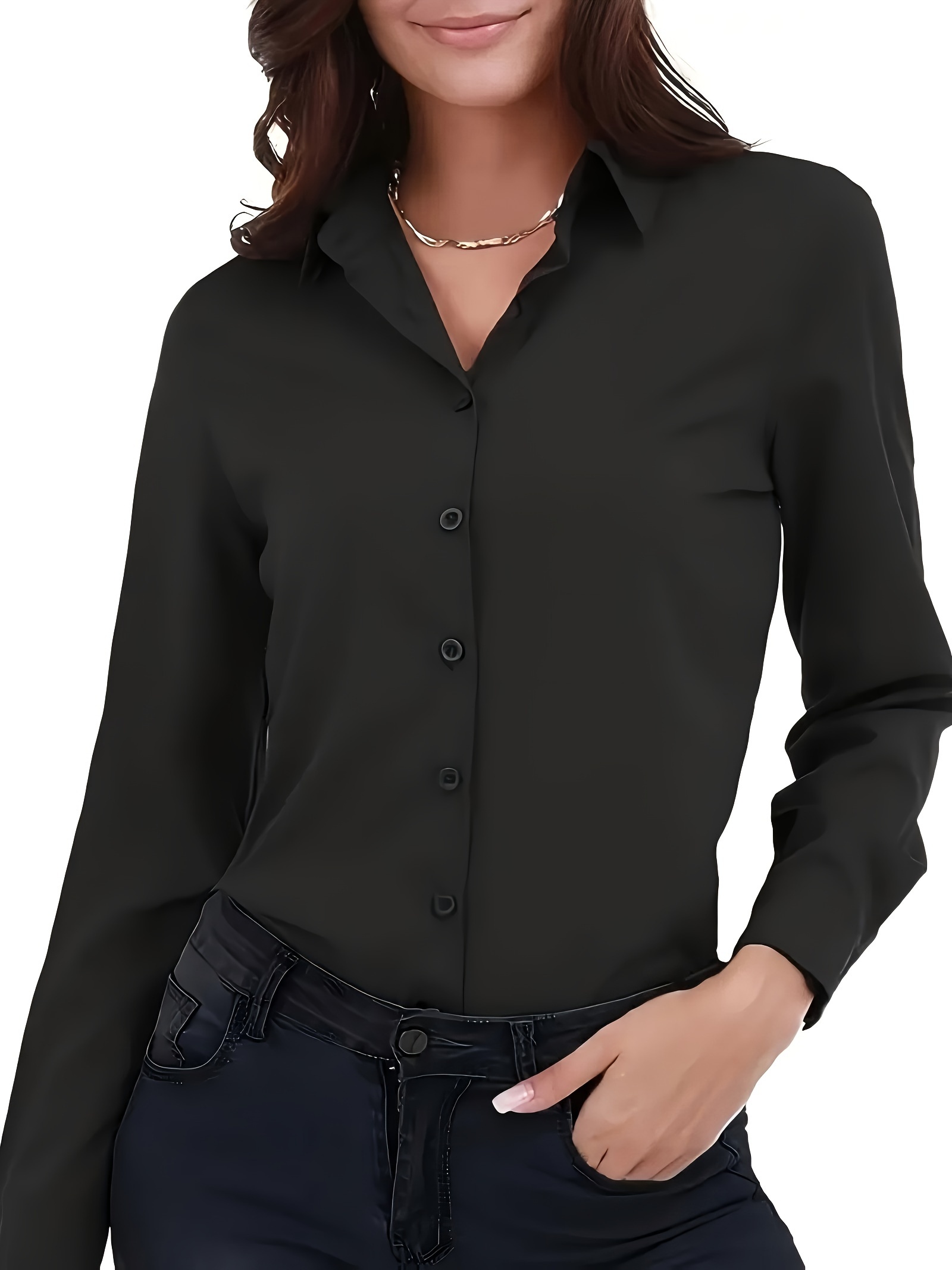 chinese dress ladies Shirt Tail Button Down in Vintage Black main image 1