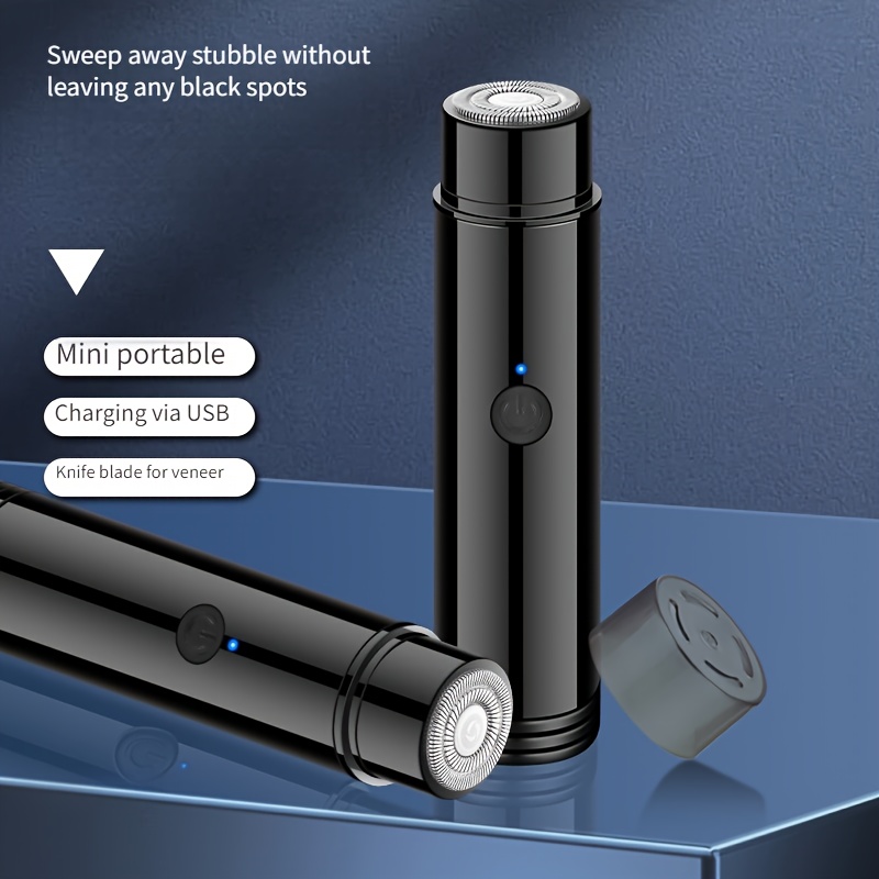 Afeitadora Eléctrica Rotativa para Hombres, Diseño Ultracompacto y Portátil, Nuevo Sistema de Cuchillas, Motor Potente sin Residuos, Carga Rápida USB, Larga Duración de Batería, Afeitadora, Regalo Exquisito para Novio o Padre