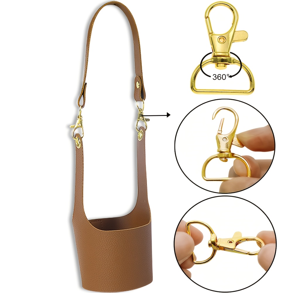 TEMU Sac de Transport 2-en-1 pour Tasse à Café, à Main et Bandoulière, Housse en PU pour Femme avec Crochet Métallique Amovible, Porte-Gobelet