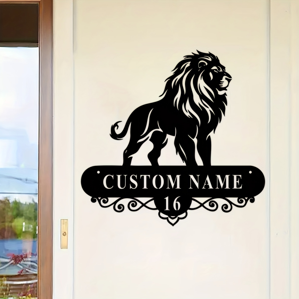 

Custom Lion Name Metal Wall Art - Personalized , Vintage Style, For Home & Housewarming Gift