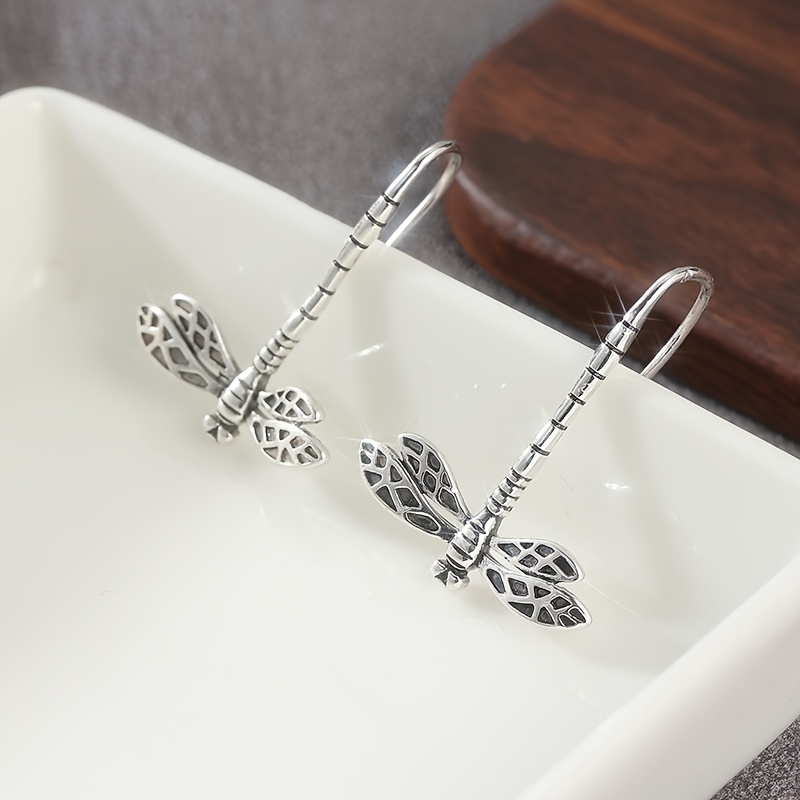 Women's Fashionable Retro Dragonfly Pendant Earrings, Wedding Gift