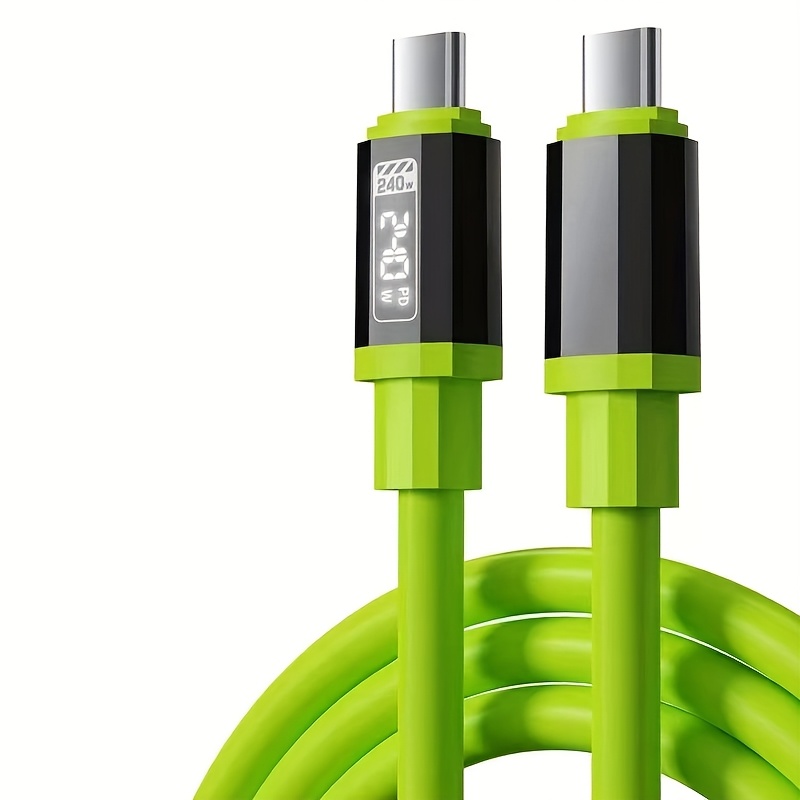 240w Ultra-fast Charging Data Cable, Full Compatibility With Digital Display, Fast And Safe Device Charging, Real-time Display, Type-c To Type-c Suitable For 15 16 17, Huawei, Oneplus, Poco