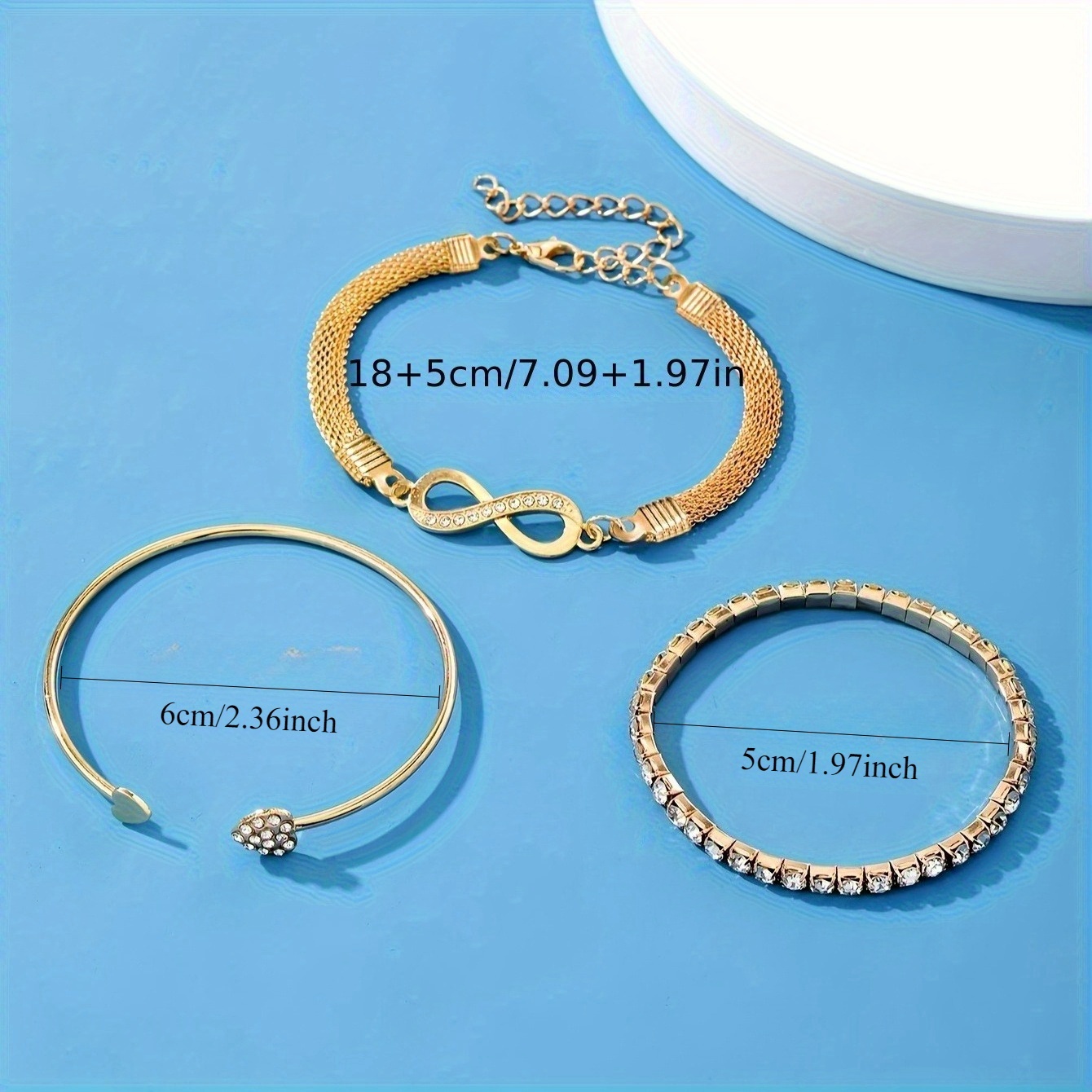 Conjunto de 3 pulseiras de braçadeira para mulher 5
