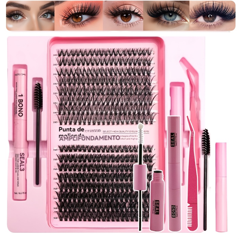 30/50d Self-grafting False Eyelash Set With 320 Clusters, Large Capacity Of 8-16mm, Mixed Length Needs. Suitable For Natural Makeup, Thick Makeup, Easy To Create Thick Big Eyes