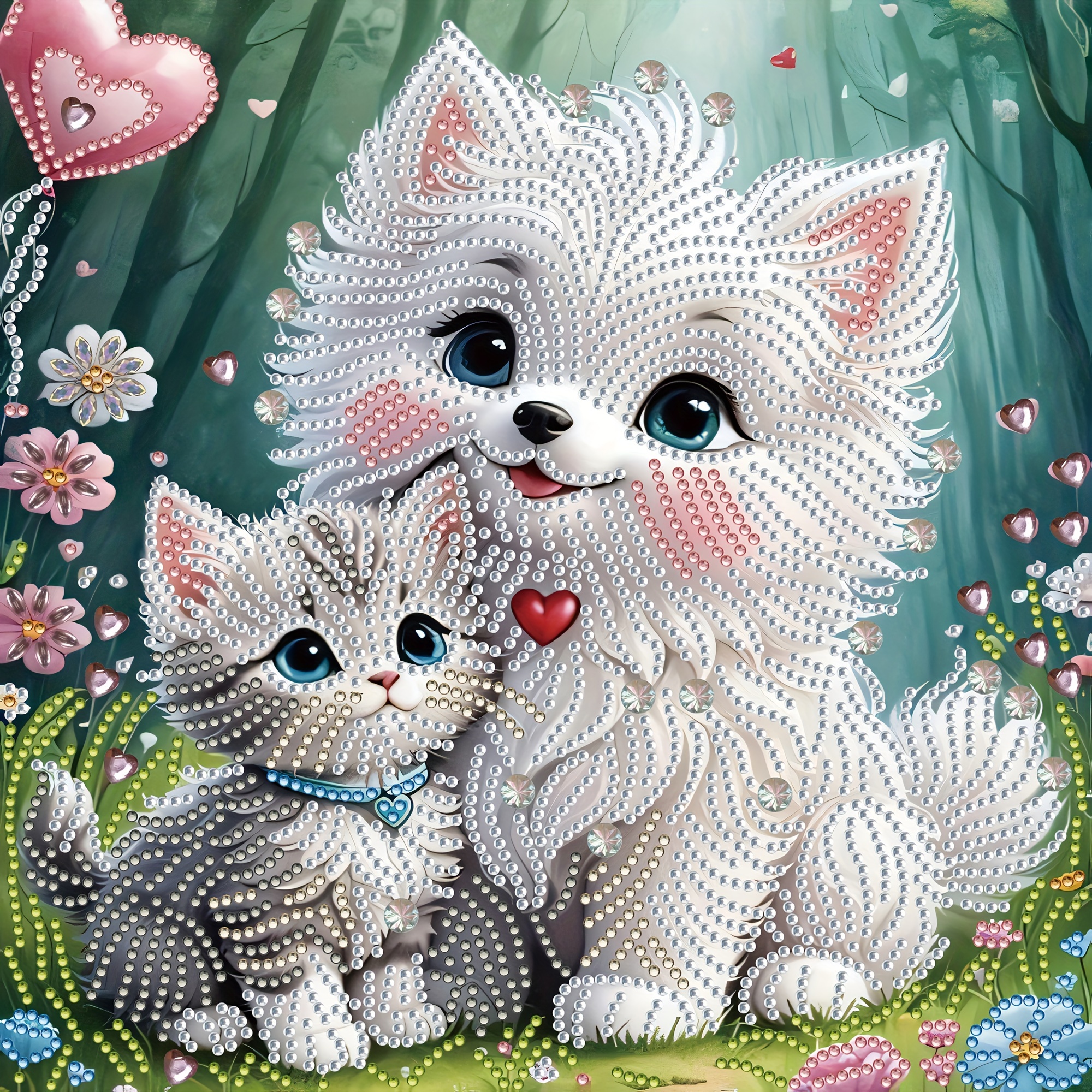 

1pc And Cat Pattern Diamond Art Painting Kit, 5d Diy Diamond Diamond Art Painting Crafts, , , Suitable For , Suitable For Decoration And Area. (30cm*30cm/11.8in*11.8in)