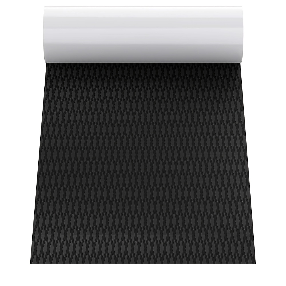 TEMU Svart EVA-skum Båtdäck | Diamantmönster, Halkfri Självhäftande Marinmatta för Segelbåtar, Surfbrädor, Paddleboards, Windsurfbrädor