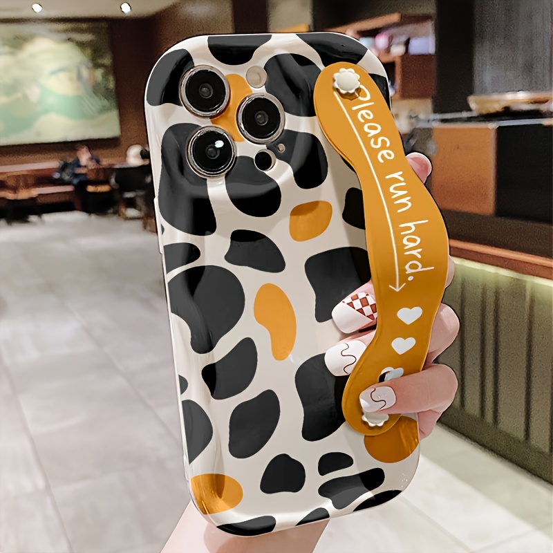 TEMU Phone Case: Cow Print Black And White Back Phone Case, Suitable For Iphone 16 Pro Max/15/14/13/12/11, Galaxy