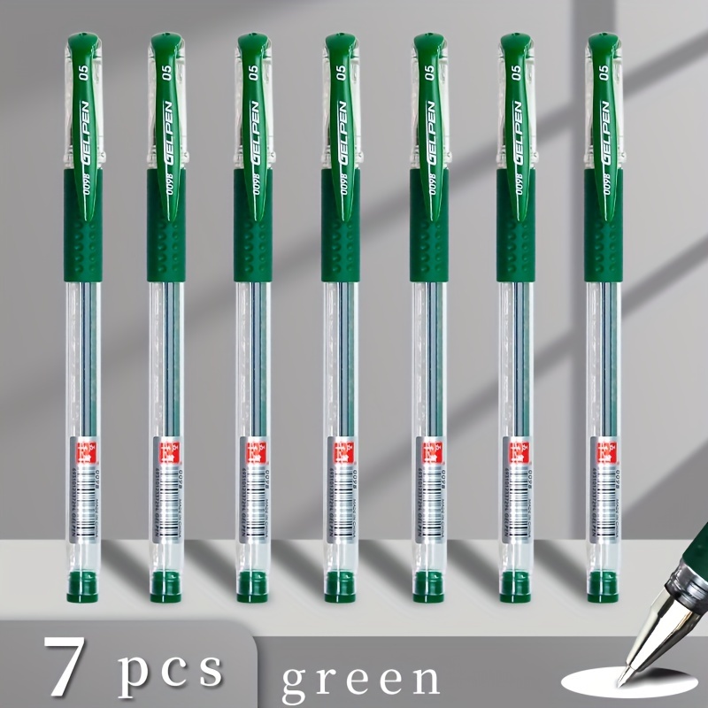 TEMU Penna neutra verde (WQN) 3/7 pezzi, punta da 0.5 mm, upgrade , per scrittura, firma, uso ufficio/scolastico, scrittura , penna ad asciugatura