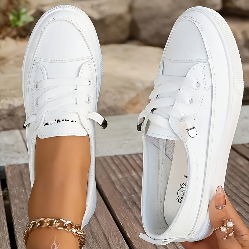 TEMU Baskets pour femme avec semelle souple et semelle amortissante en PVC, adaptées au sport, à l'entraînement, au skateboard, à - Chaussures plates