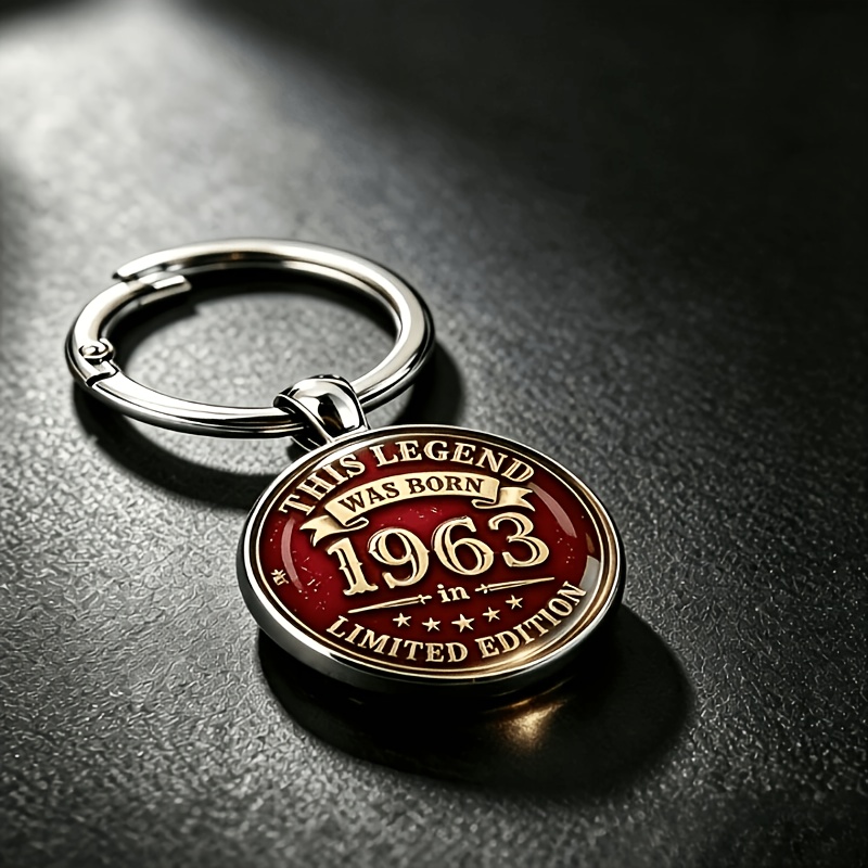 TEMU Portachiavi commemorativo nascita 1963, materiale in , a pressione a molla, per chiavi e zaini, accessorio per outfit , idea regalo per le feste
