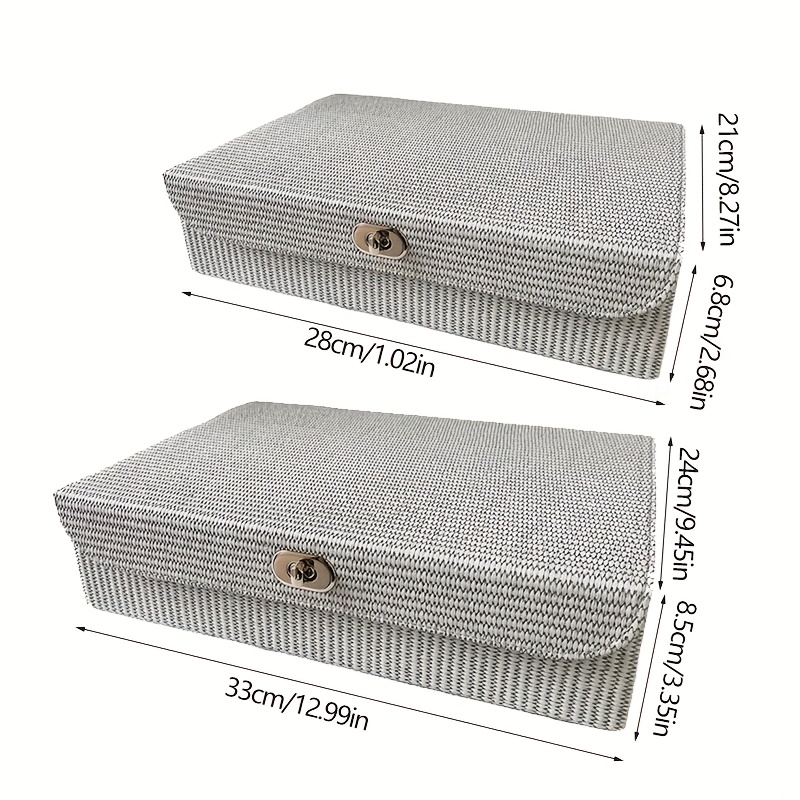 1pc Light-Colored Willow Stripe PU Large-Capacity Storage Box, Makeup Box, Accessory Organizer, Mother's Day, Graduation Season