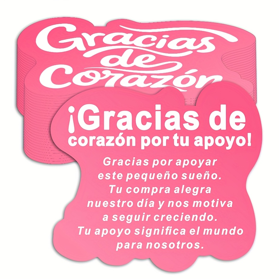 TEMU 50/100 Spanish Thank You Cards - Designed With " De ", Suitable For Order Inserts, Customer Appreciation, Gift Box Messages, And Personal Wishes