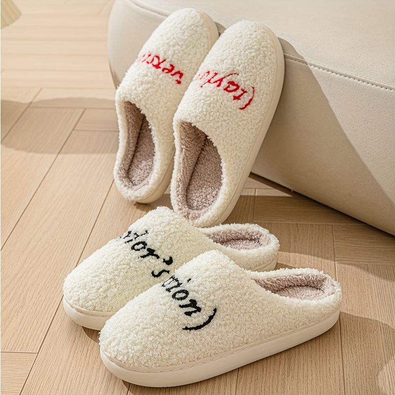 

Cozy & Warm Taylor-inspired Plush Slippers For Couples - Non-slip, Soft Indoor Shoes With Cartoon Print