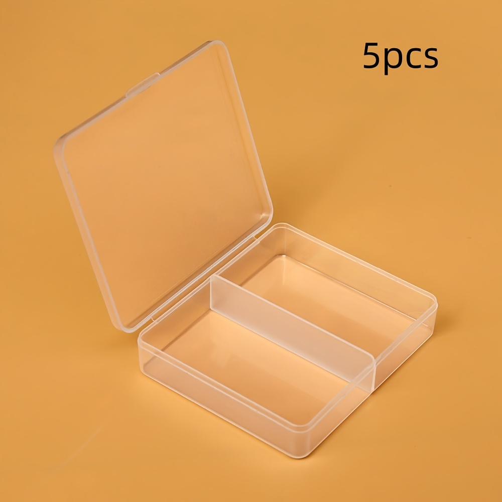 5pcs Mini Desktop Storage Boxes - Plastic Boxes For Jewelry, Hardware, Game Pieces, Crafts, Small Beads, Etc. - 2 Grids, Jewelry Boxes