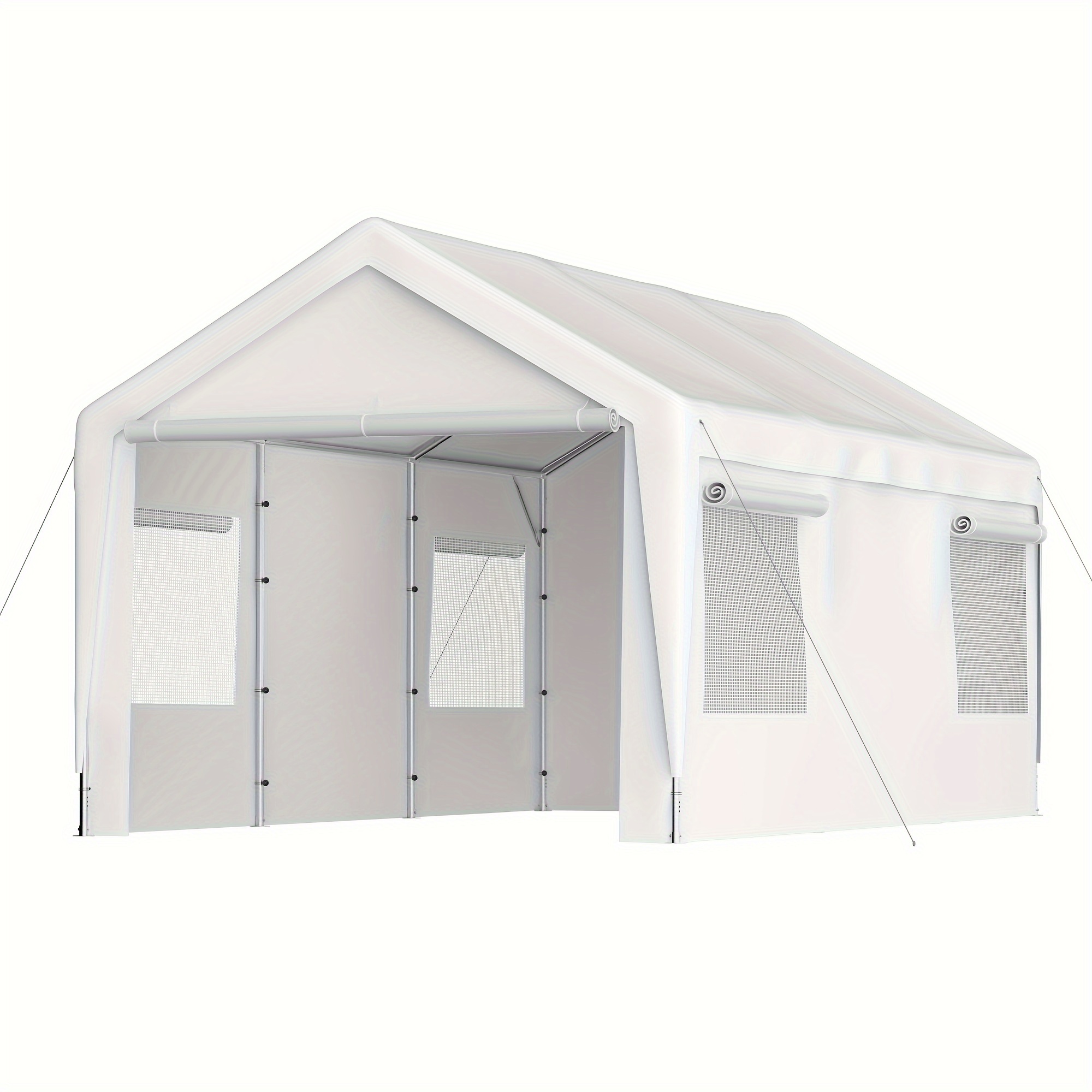 

10x20ft Heavy-duty Carport With Removable & Windows - Waterproof, Uv-resistant Outdoor Garage For Cars, Rvs, Boats - Parties & Storage, Party Tent, Storage Shed