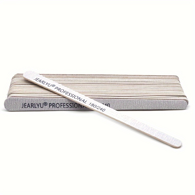 Image of 10/20pcs/lot Double-sided Grey Sandpaper Wooden Nail File 100 180 240 Grit Professional Material Thick Sanding Wood Files Pedicure Manicure Tools