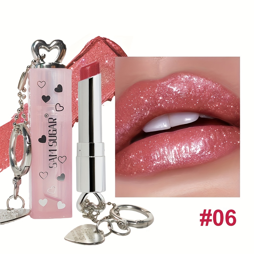 Heart-shaped Mirror Velvet Lipstick, Moisturizing Shimmering Makeup, Safe For In Light Beige, Plumping And For Smooth Lips