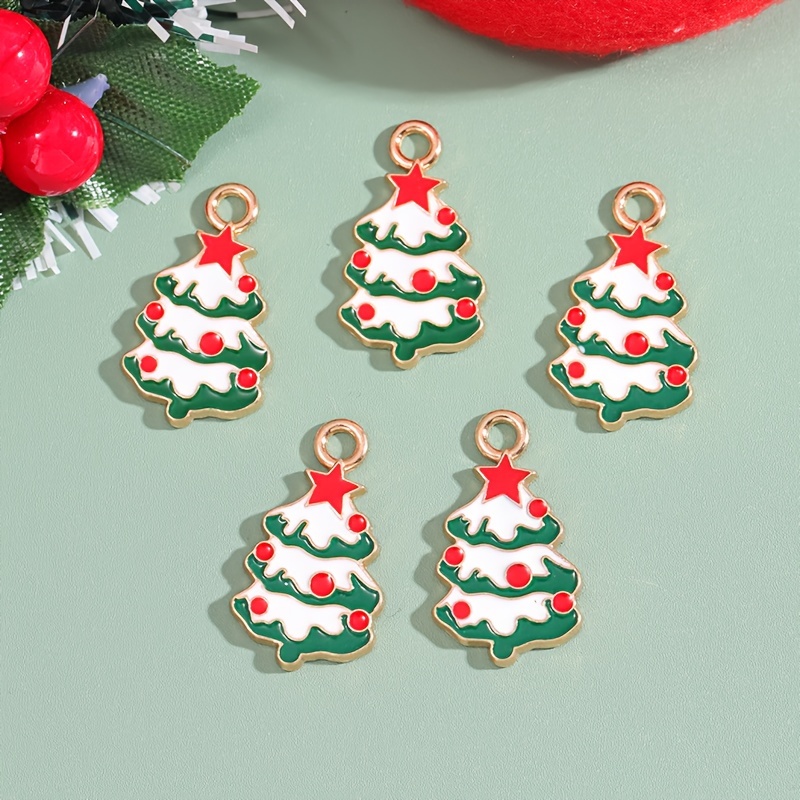 4pcs christmas tree charms kit handcrafted 3d beaded pendant