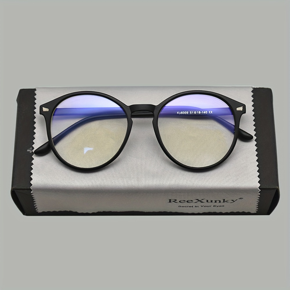 

Reexunky Blue Light Blocking Glasses - Vintage Round Frame, Computer Eyewear For , Polycarbonate, Includes Cleaning Cloth, Ideal For Gaming & Computer Use, Glasses For Computer Protection