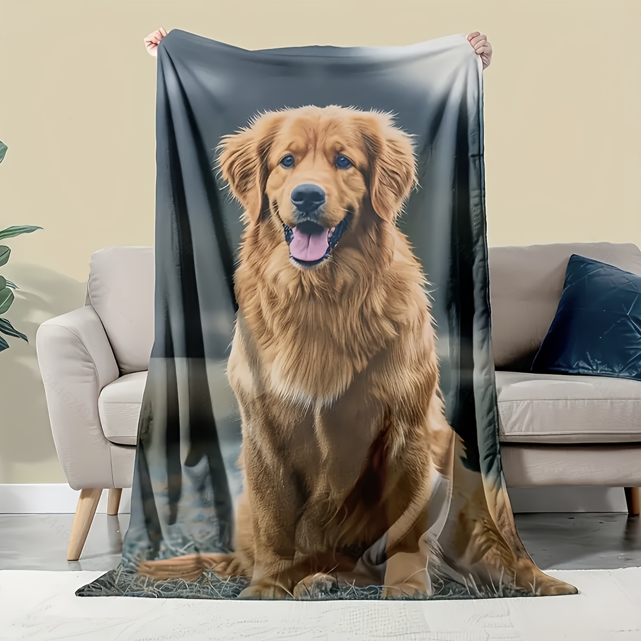 TEMU 1 Couverture personnalisée avec photo de votre animal de compagnie, personnalisable avec votre photo, tissu en flanelle , couverture confortable