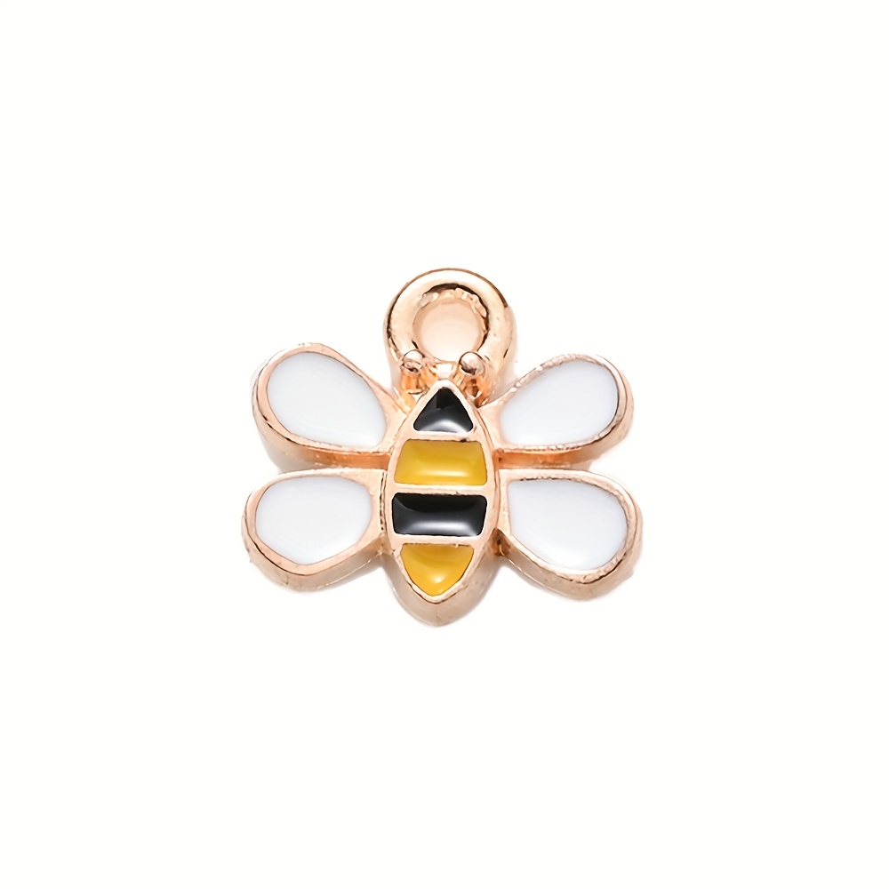 E-shop 20-teiliges Set Mini-Öltropfen-Bienen-Anhänger, geeignet für die Schmuckherstellung – Winzige Honigbienen-Anhänger mit Bienenkörper- &