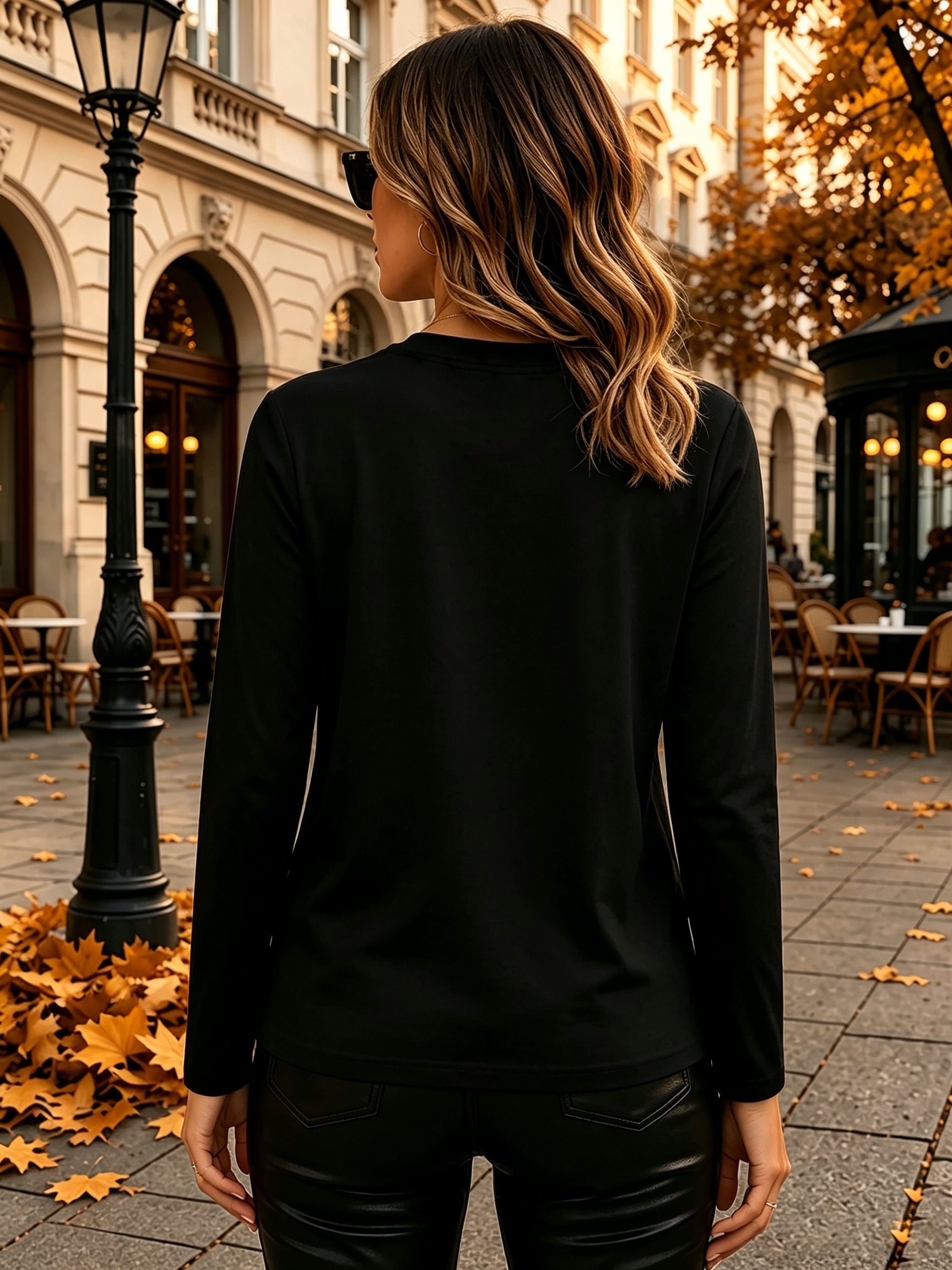 womens retro   pattern printed round neck long sleeve t shirt non sequin inner and outer wear casual top base layer long sleeve for spring autumn winter suitable for holiday gifts and daily wear machine washable   item