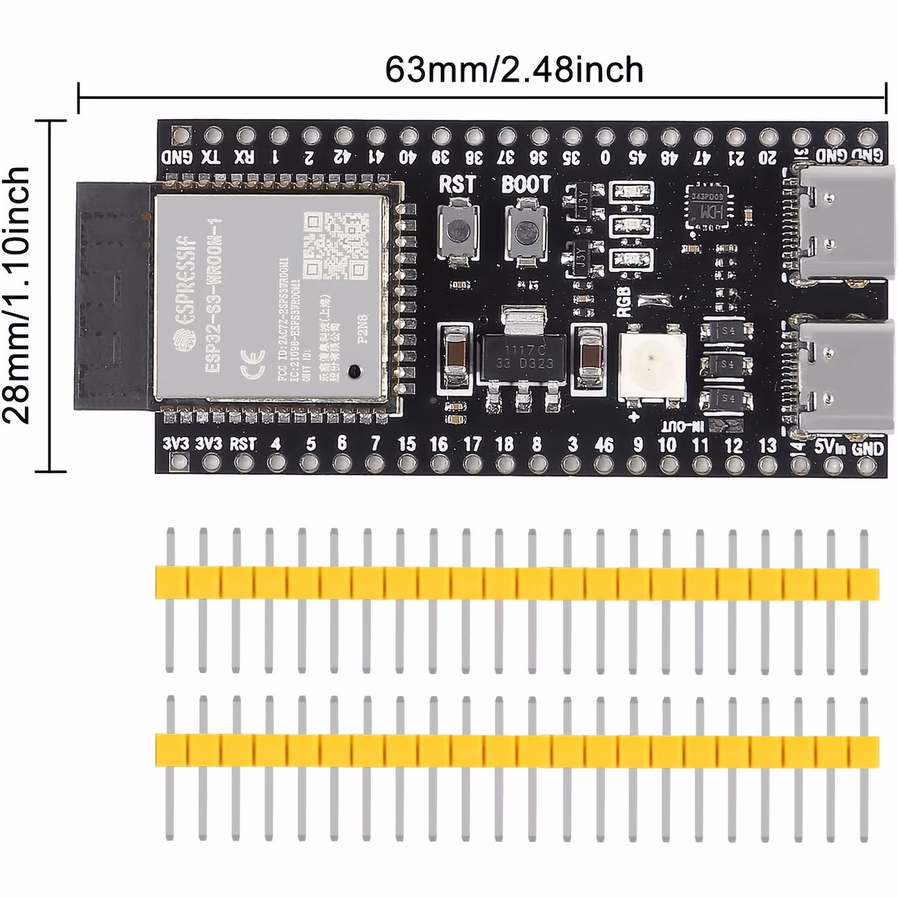 2 יחידות esp32-s3 לוח פיתוח n16r8 n8r2 mcu עם לוח ליבה type-c דו-מצבי לארדואינו iot esp32-s3- -1 פרטי מוצר 1