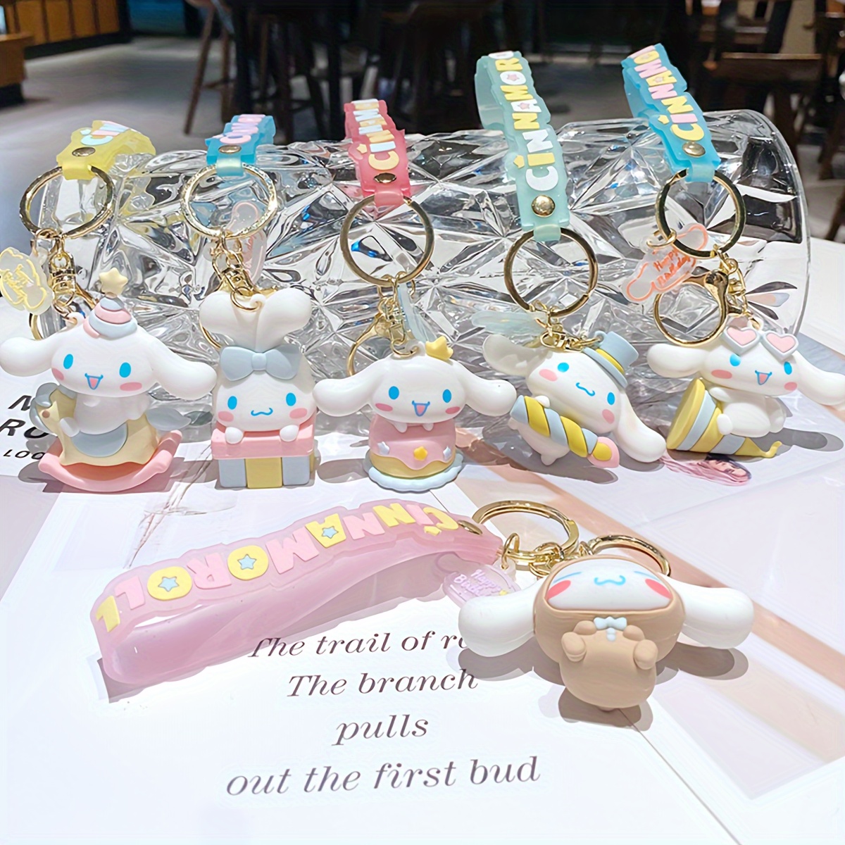 

1pc Cinnamoroll Series Keychain Cute Anime Doll Key Chain Ring Bag Backpack Charm Car Key Pendant Women Daily Use Gift