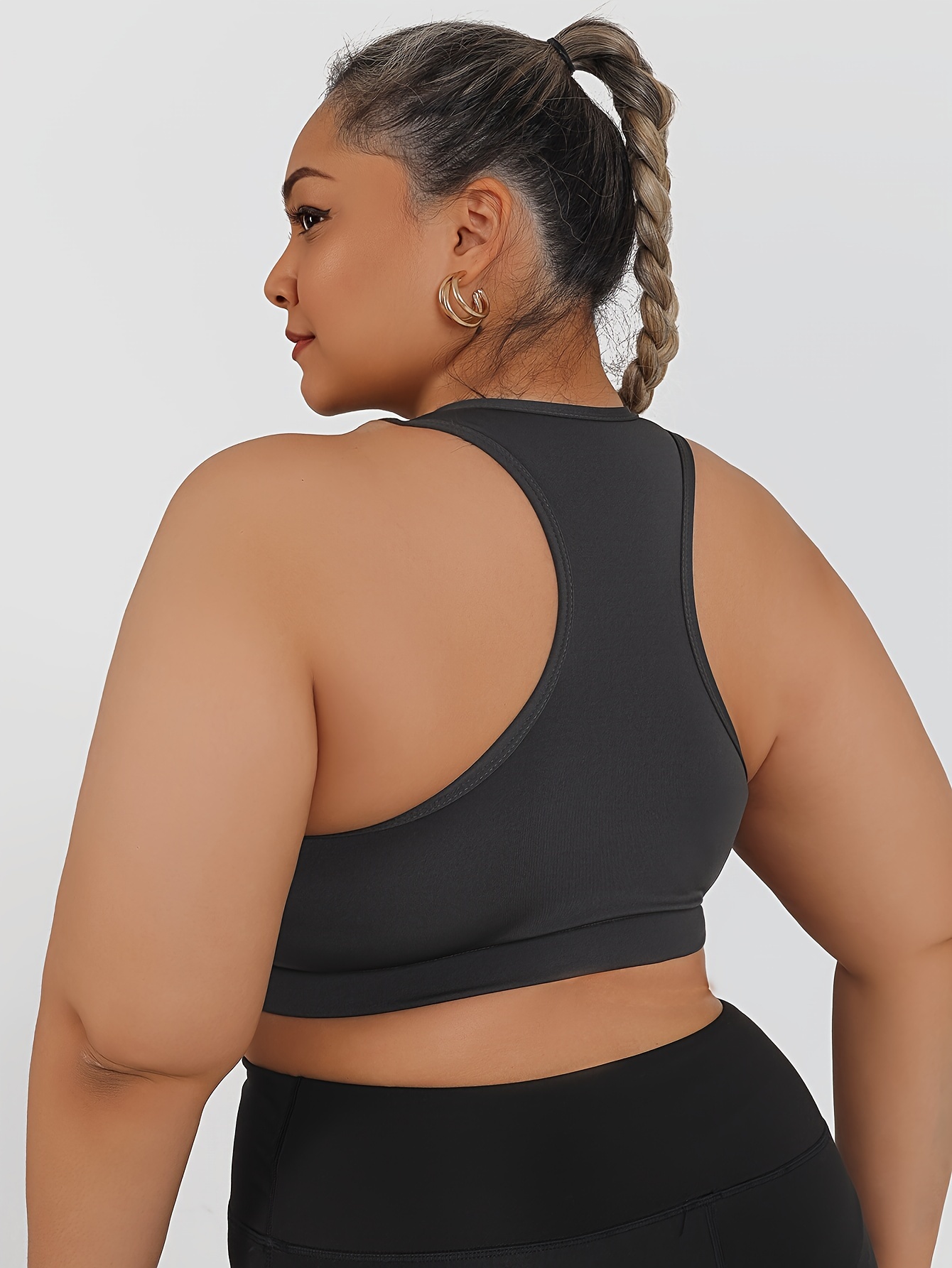 Women's High-Impact Sports Bra with Zipper Front Closure, Removable Pads & High-Elasticity Fabric - White Yoga Running Gym Bra for Workouts, Machine Washable, Strapless Push Up Bra, Workout Support, Backless Design, Durable Sports Wear