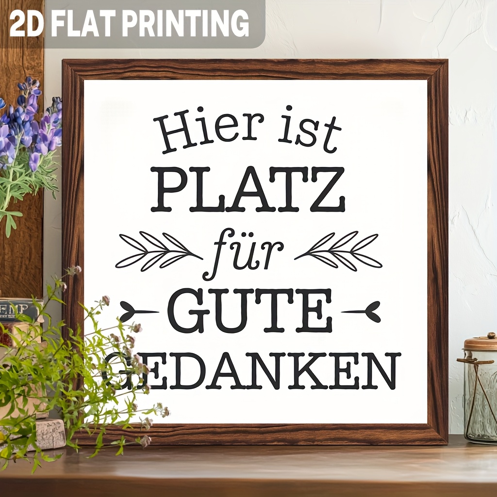 Image of 2d Flat, 1pc German Classic " For Good Ideas" Wooden Wall Decor - Rustic Style Decorative Frame, Suitable For Living Room, Bedroom, Kitchen, Farmhouse Decor, 2d Flat