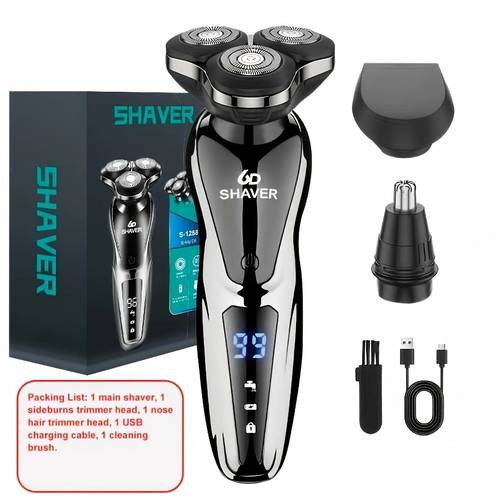 electric razor for men 3in 1 electric shaver nose hair trimmer usbrechargeable portable razor 3d shavingbeard machine