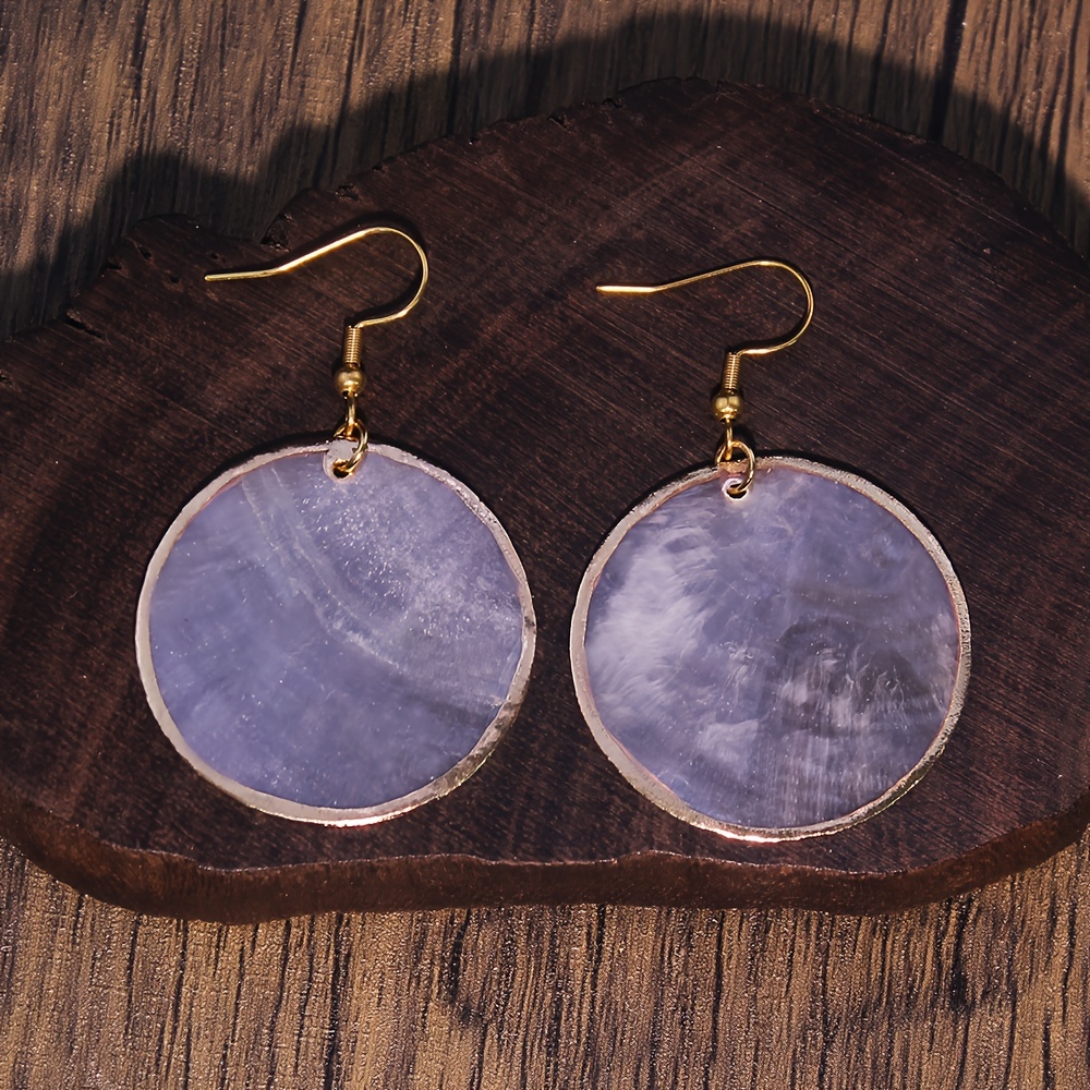 Artificial Shell Additions Round Plated Women's Fashion Earrings