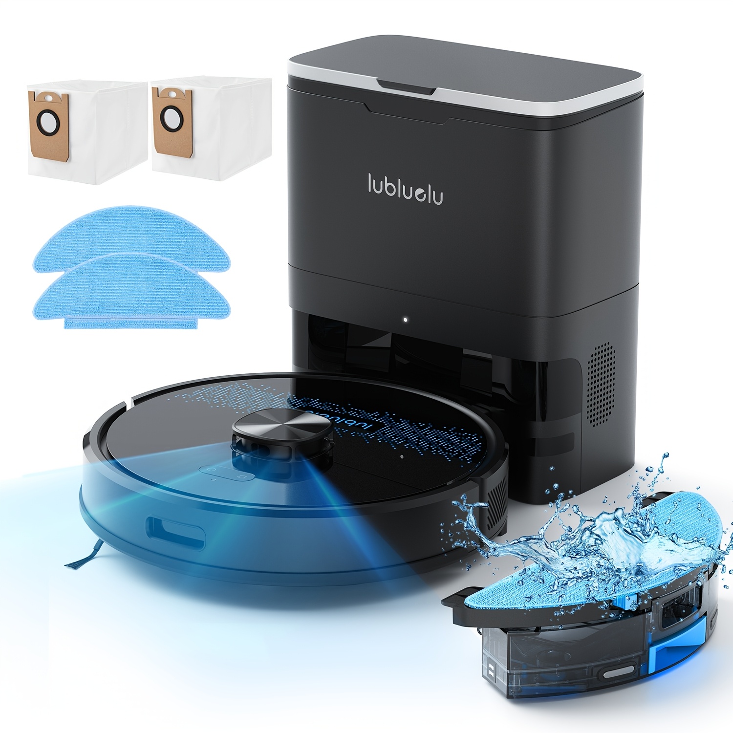 Image of Lubluelu Max+ Robot Vacuum Self Emptying, Up To 60 Days, 7500pa Robot Vacuum And Mop Combo Wifi/app/alexa Self-charging 3in 1 Robotic Vacuum For Pet Hair Hard Floor Carpet