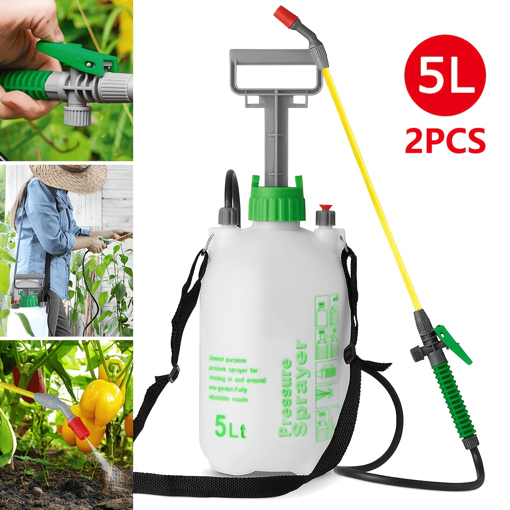 Image of 2x Garden Pressure Sprayer, 5l, Hand Sprayer For Spraying From Flanzes 5l Pressure Sprayer With Air Compression Pump, Manual Pressure Sprayer, Garden Irrigation, Irrigation, Spray Bottle