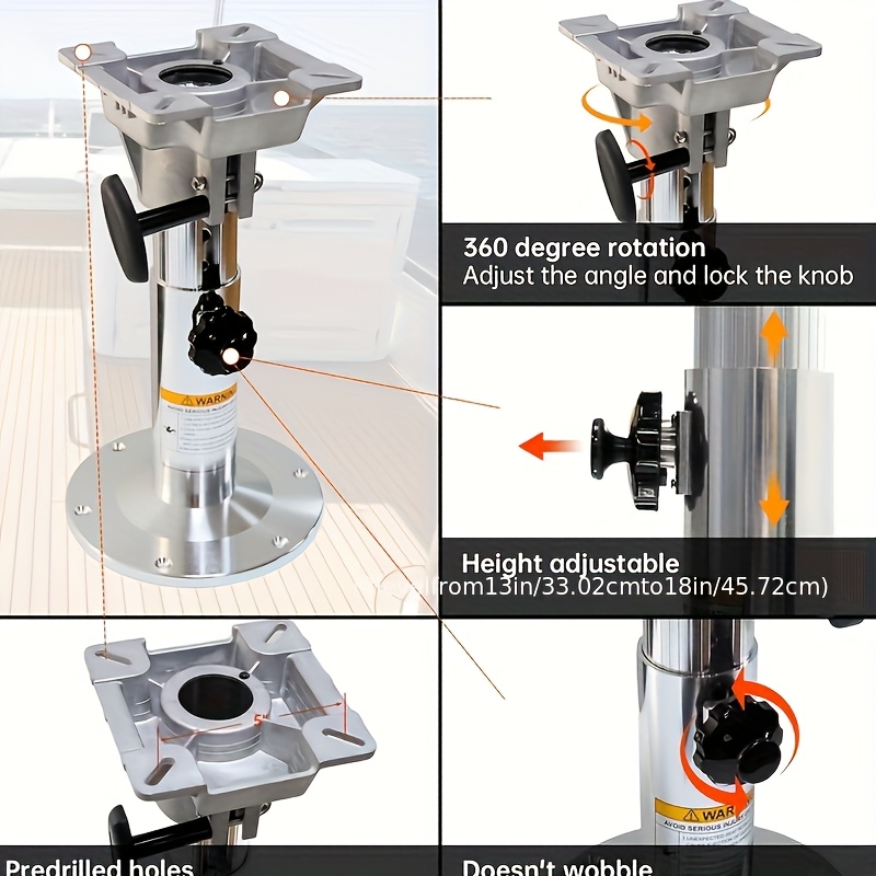 Adjustable Height Locking Boat Seat Base