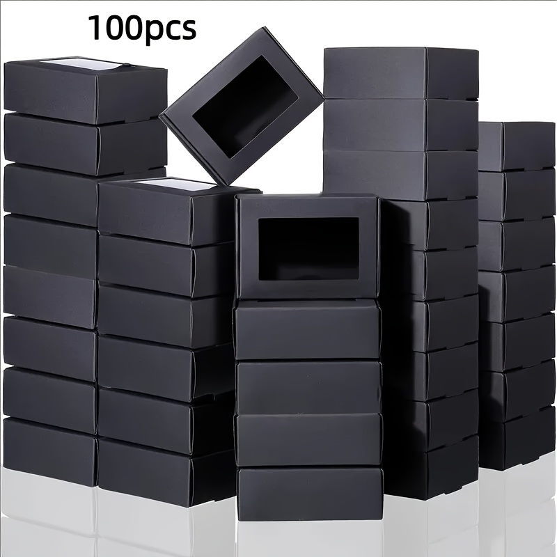 TEMU Gift For Her/him 24/100pcs Mini Window Box - Solid Color Sturdy Gift Boxes Suitable For, Trinkets, Oil Samples, Party Favors - Assembly, Compact