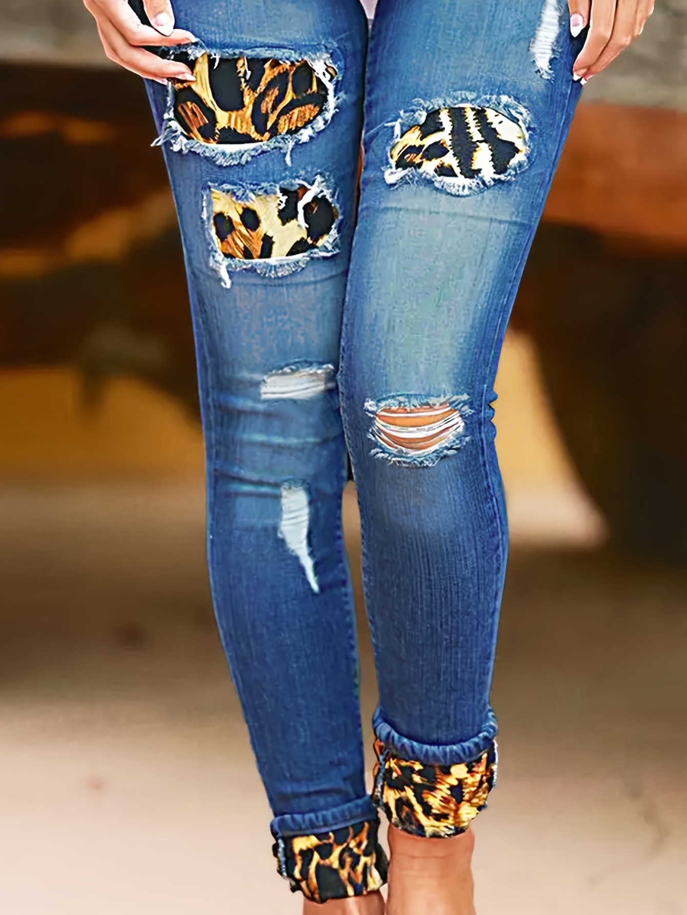 デニム・ジーパン Leopard Print Jeans It-Girl Factor Leopard Print Cargo Denim Pants | Windsor