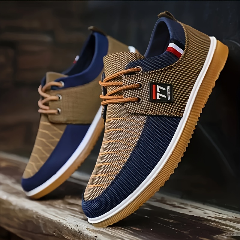 

Men's Casual Canvas Shoes, Breathable Wear-resistant Anti-skid Lace-up Shoes For Outdoor, Spring Summer And Autumn