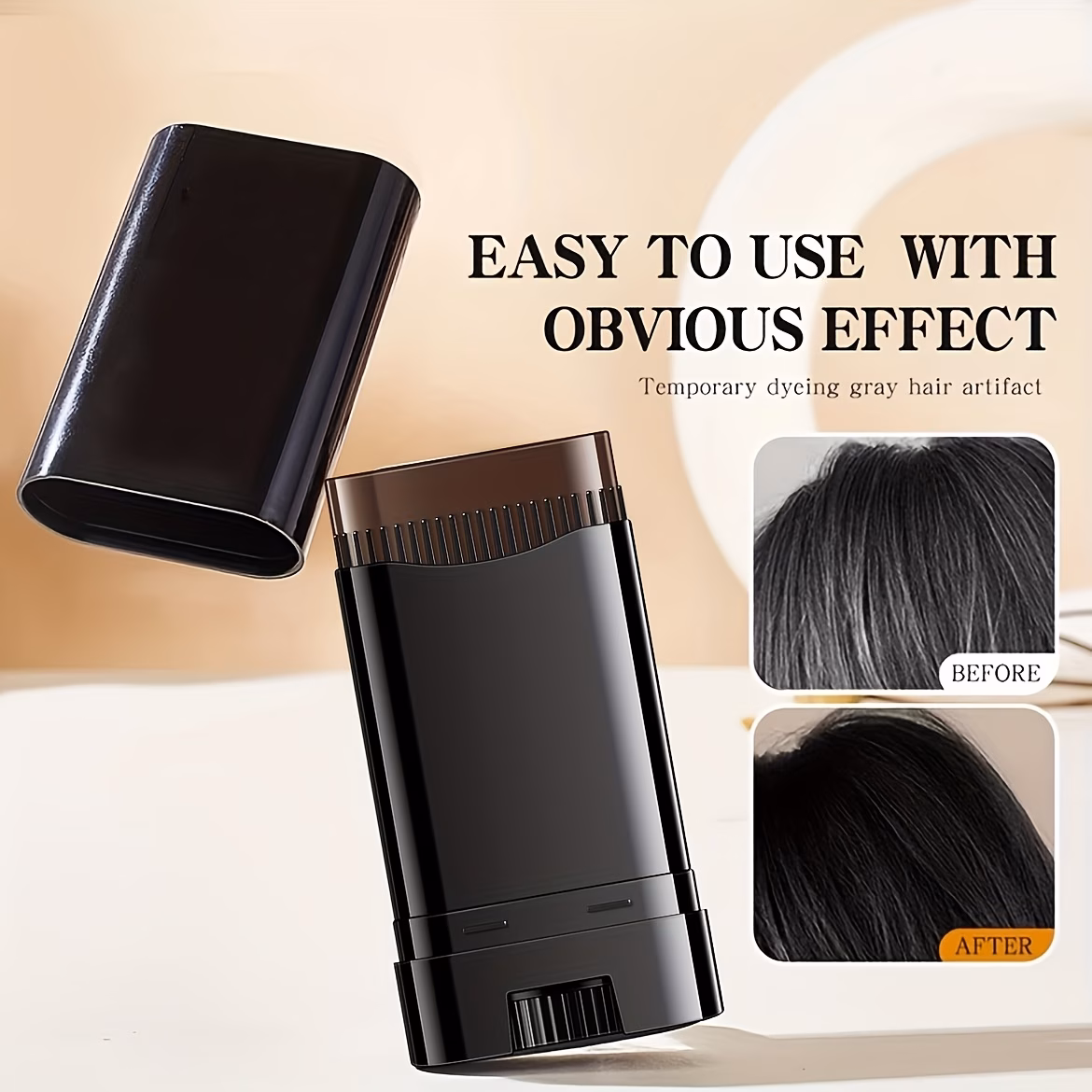 barra de color para el cabello con dientes de peine - de color temporal impermeable y resistente al , cubre rápida el cabello , diseño giratorio, de limpiar, con escualeno vegetal - regalo unisex para , para cualquier , portátil 3
