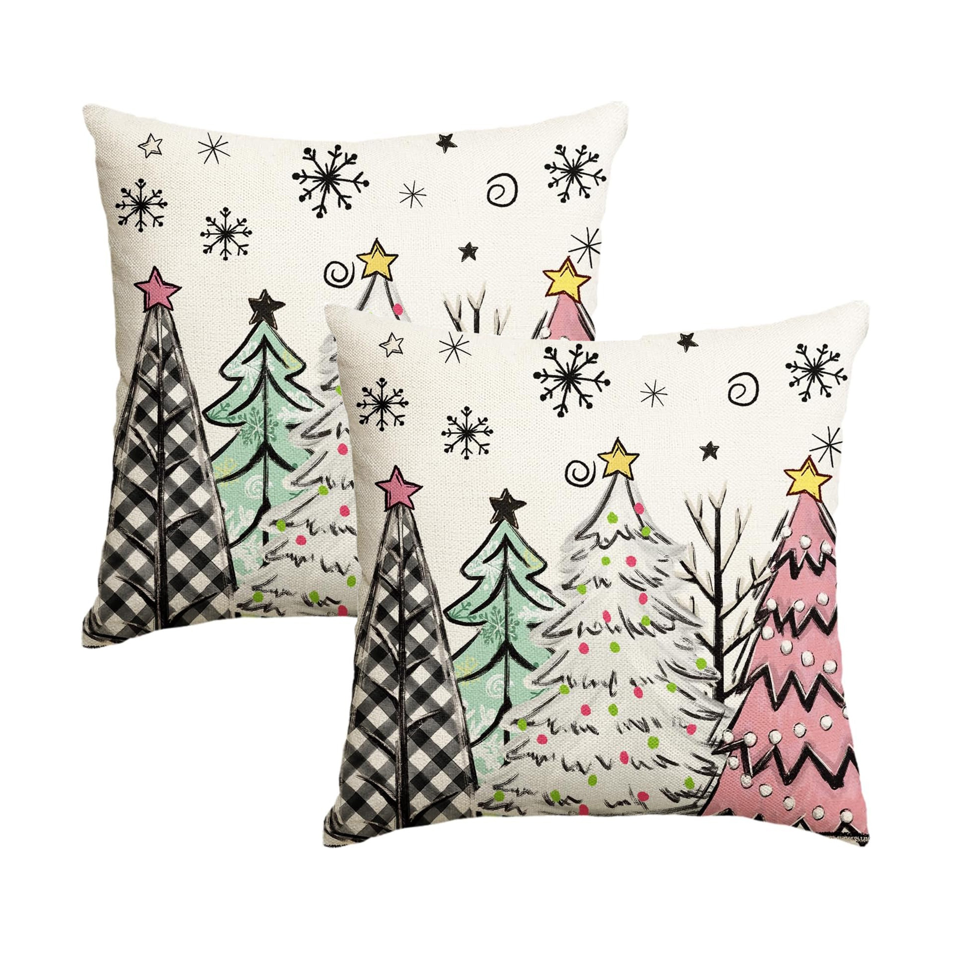 

2pcs Christmas Tree And , Zippered Decorative For Sofa And , Pillowcases 16x16/18x18/ - Mixed