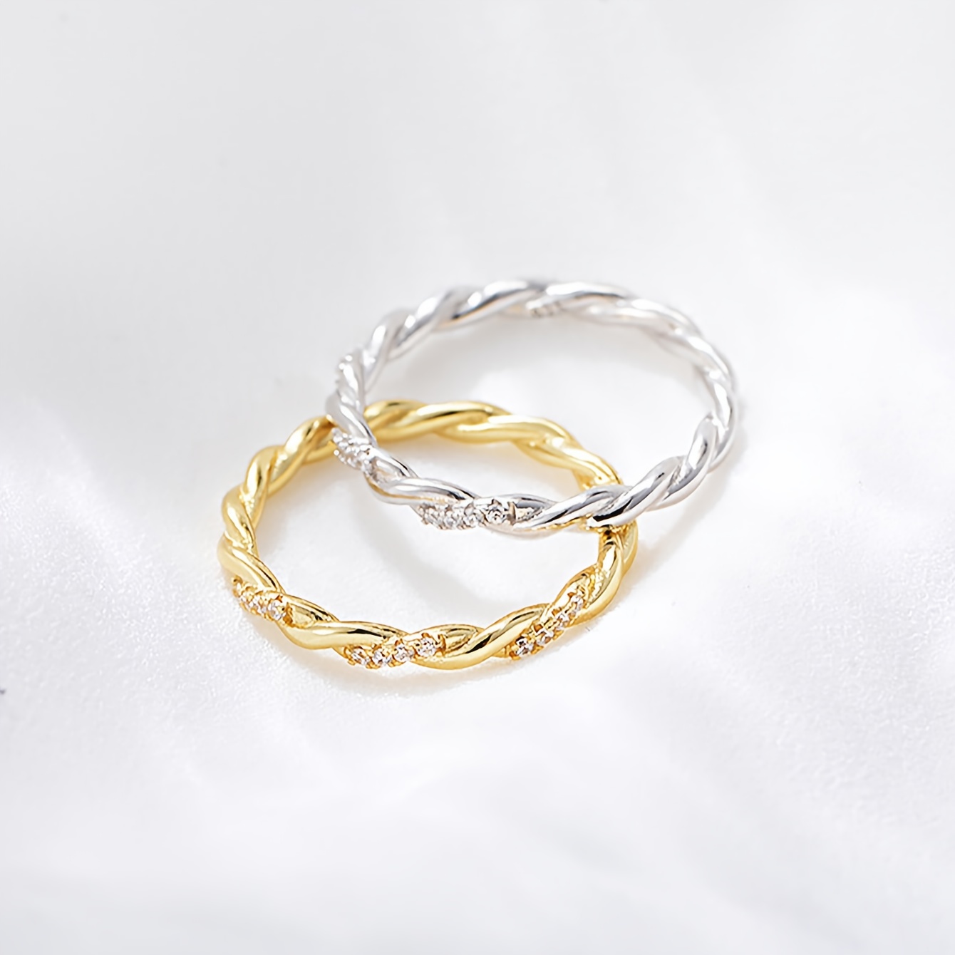 Women's S925 Silver Line Twist Wrap Ring, Wedding Gift