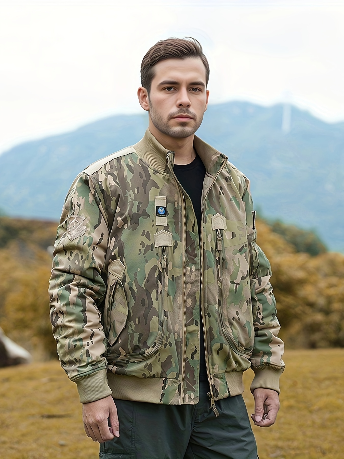Camuflaje Chamarra Militar Hombre Chaqueta Militar Estilo