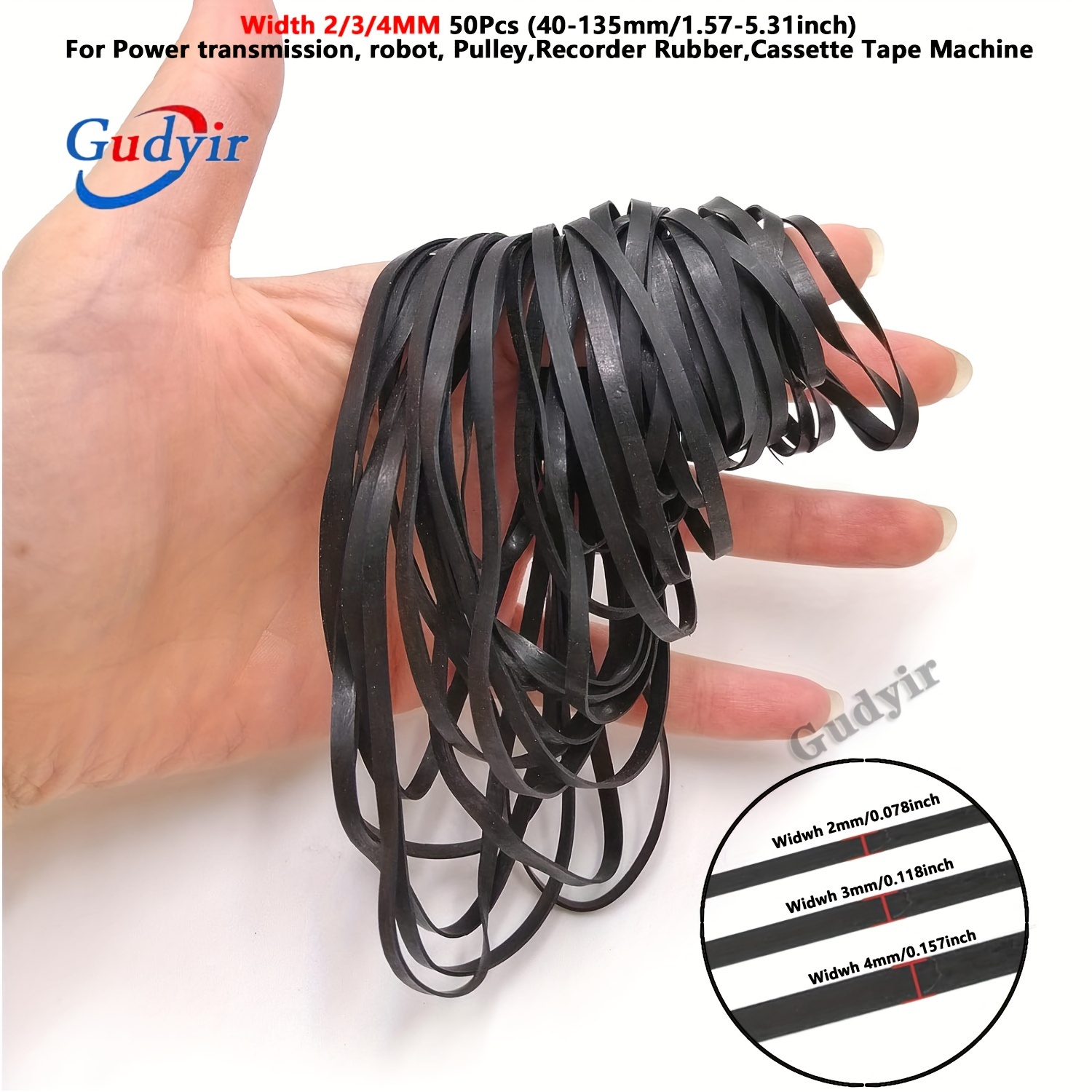 

Recorder Rubber Belts - Repair Maintenance Mix Flat Cassette Tape Machine Rubber Belts 40-135mm For , Robot, , Recorder Rubber, Cassette Tape Machine (50pcs) (width 2mm/3mm/5mm)