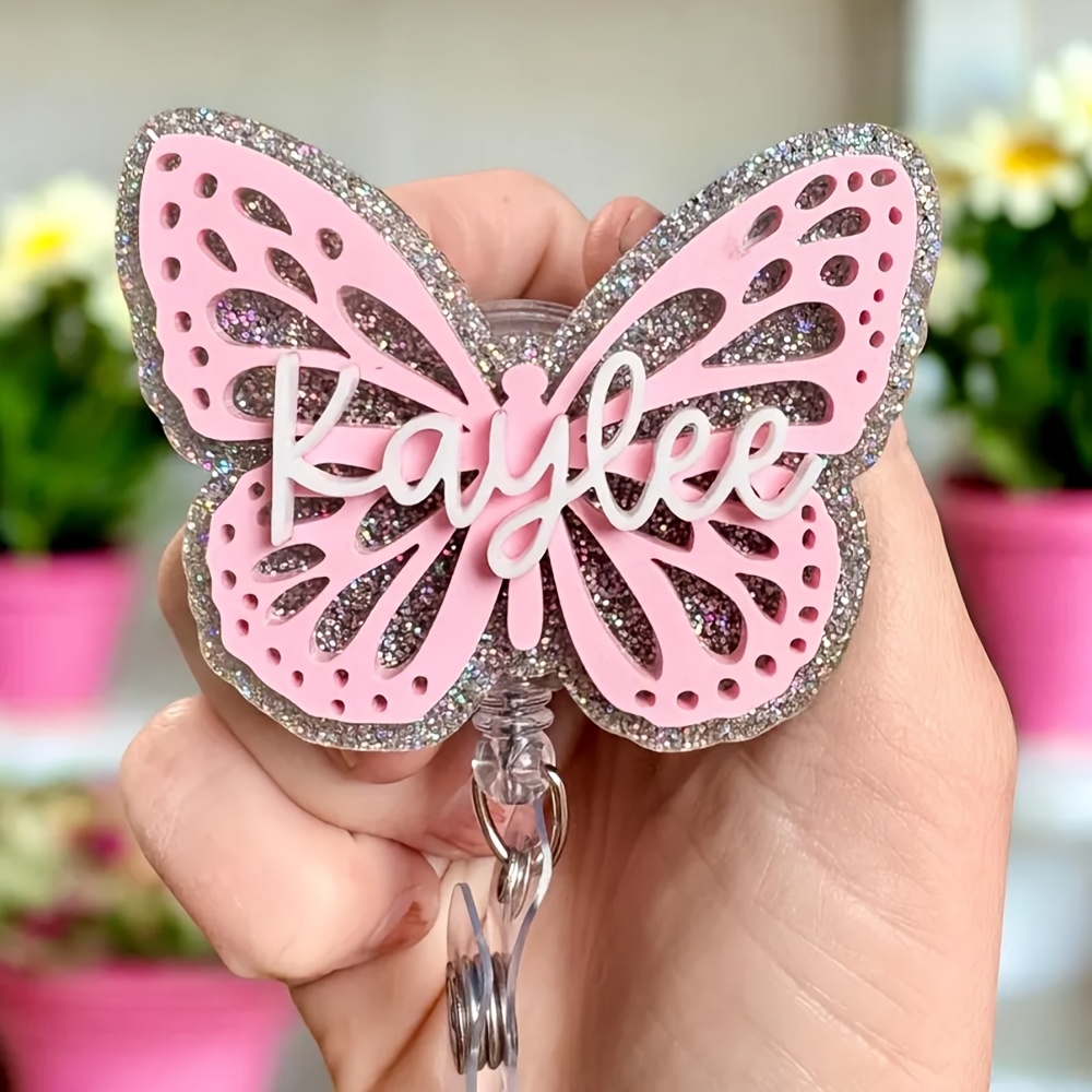 TEMU 2d Custom Name Badge Scroll, Badge Clip, Personalized Retractable Id Clip, Suitable For Nurses Or Teachers Decorating Chest Badges