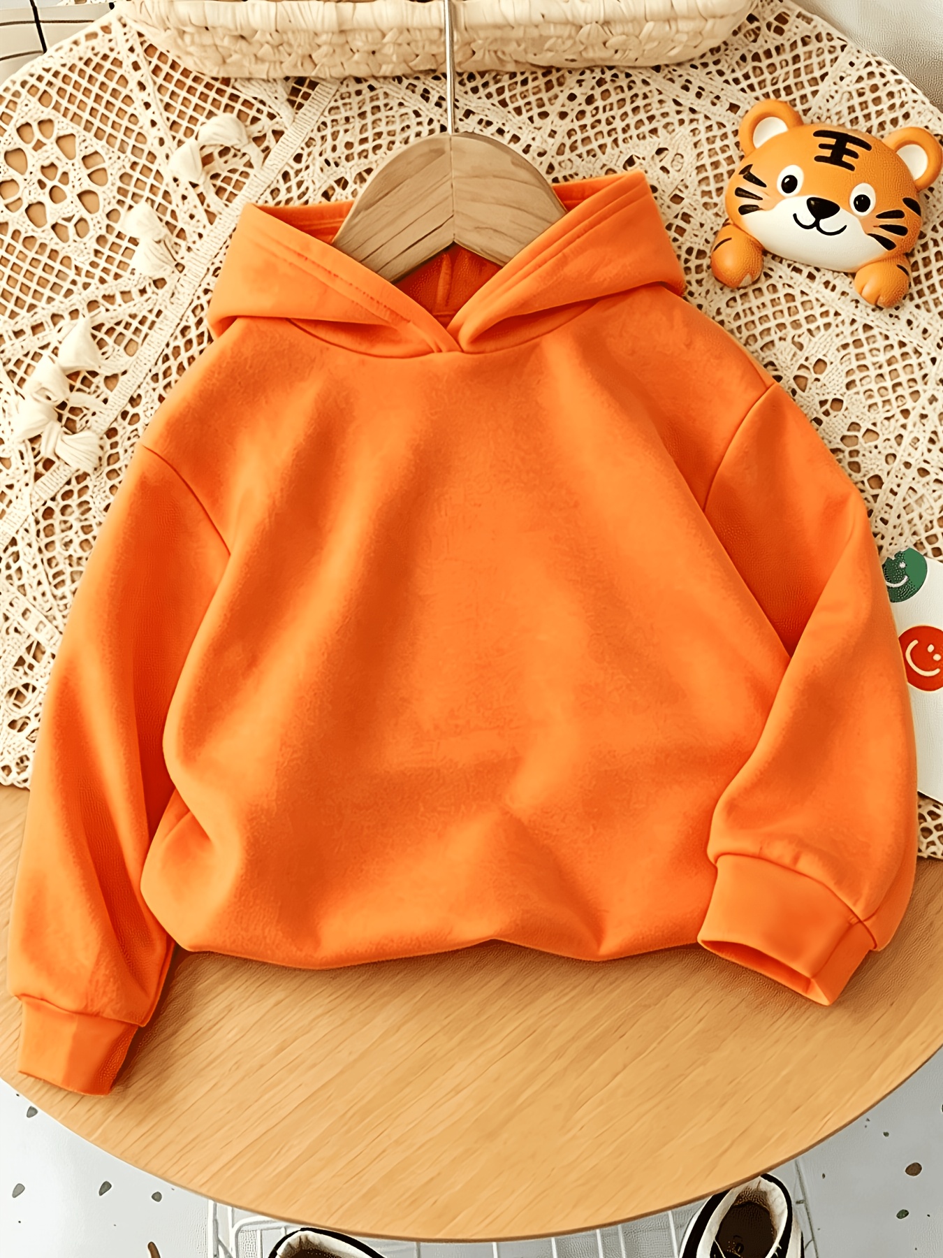 Children's Hooded Long Sleeve Sweatshirt with Dinosaur Print