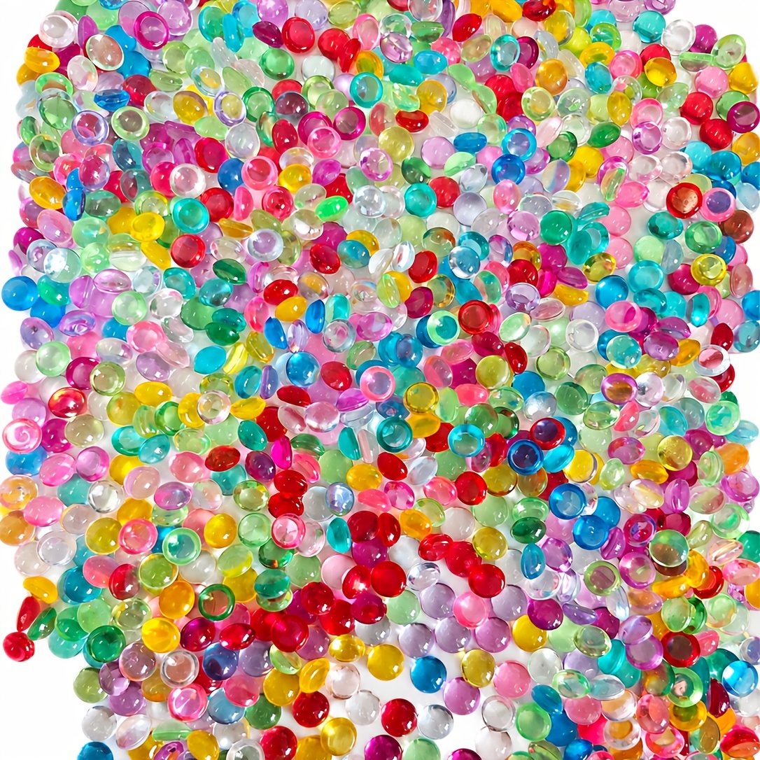 TEMU 500 pièces de perles plates décoratives à soi-, pour balles sensorielles moelleuses, balles , remplissages de vases, aménagement paysager de et