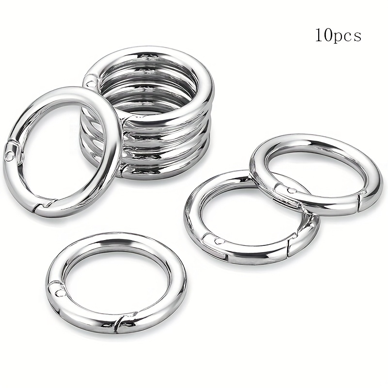 E-shop 10 Stück Runde Schlüsselanhänger-Clips, Schlüsselring-Clips, Runde Karabinerhaken, Geeignet für Schlüssel, Schnallen, , Geldbörsen -