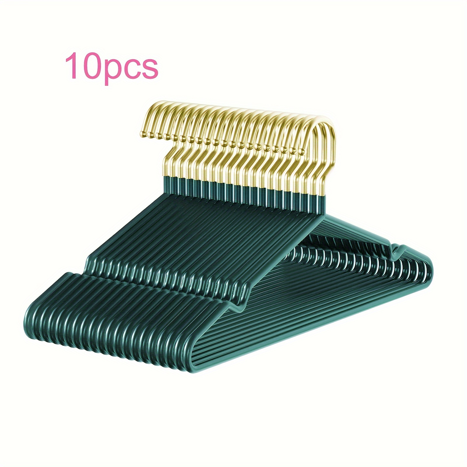 TEMU 10/20/60pcs 16inch Non-slip Metal Clothing Hangers With Rubber Coating, Slim Space- Design, Durable Hangers For Shirts, Skirts, Coats - Home